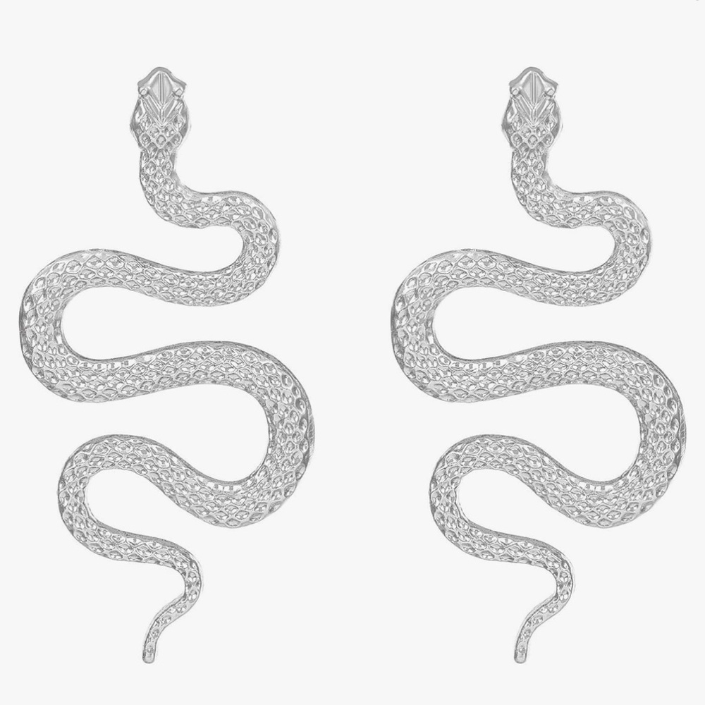 Silver Snake Earrings